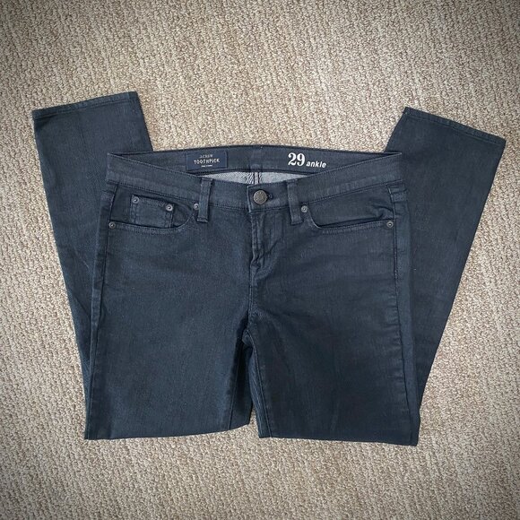 J. Crew Toothpick Ankle Waxed Coated Jeans in Black, 29 - Picture 4 of 9